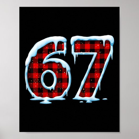 Lustige 67 Six Seven Meme Weihnachts-Pyjamas Poster (Vorne)