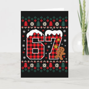 Lustige 67 Weihnachts-Pyjama-Shirts Six Seven Meme Karte