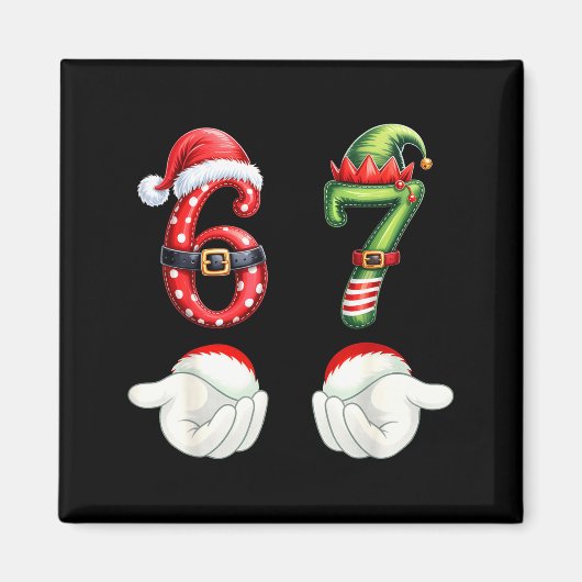Lustige 67 Weihnachts-Pyjamas Sechs Sieben Meme 6 Magnet (Vorne)