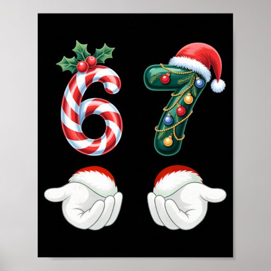 Lustige 67 Weihnachts-Pyjamas Sechs Sieben Meme 6 Poster (Vorne)
