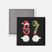 Lustige 67 Weihnachtspyjamas Six Seven Meme 6 7 El Magnet (Vorderseite/Rückseite)