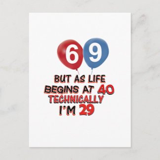 lustige 69. Geburtstagsdesigns Postkarte