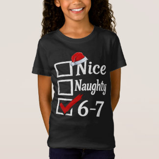 Lustige 6-7 Meme Nice Naughty 67 Weihnachten Brain T-Shirt