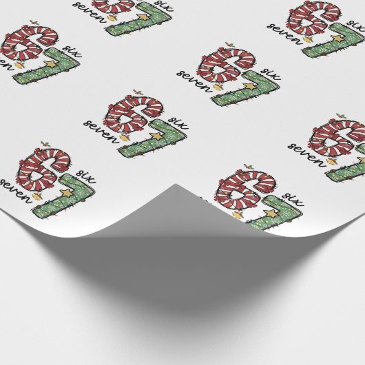 Lustige 6 7 Santa-Truppe Siebenundsechzig Weihnac Geschenkpapier (Ecke)