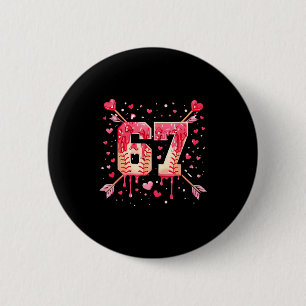 Lustige 6 7 Schmelzende Zahl Pfeil Baseball Tropfe Button