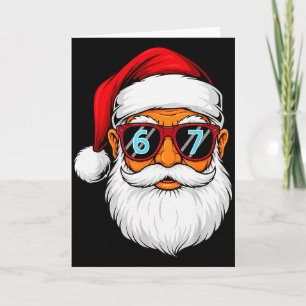 Lustige 6 7 Sechs Sieben Meme Santa Gesicht Weihna Karte