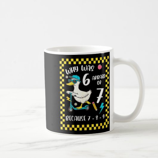 Lustige 6 hat Angst vor 7 alberner Gans Sechs Sieb Kaffeetasse (Rechts)