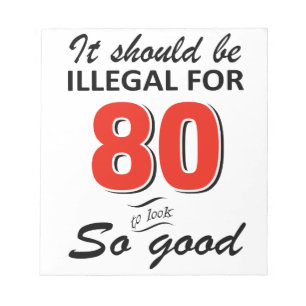 Lustige 80. jährige Geburtstagsentwürfe Notizblock