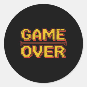 Lustige 80er-Arcade-Retro-Nostalgie-Gamer-Videospi Runder Aufkleber