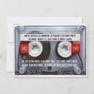Lustige 80er-Kassette-Mixtape-Party Einladung