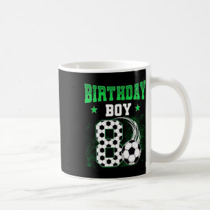 Lustige 8. Geburtstagsfeier für Jungen mit Fußball Kaffeetasse