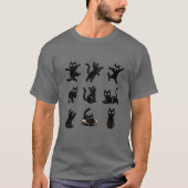 lustige 9 schwarze Katzen T - Shirt für Katzenlieb (Vorderseite)