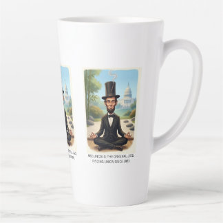 Lustige Abe Lincoln Yoga Karikatur - Das Original  Milchtasse