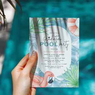 Lustige Abschluss-Poolparty-Einladung Einladung