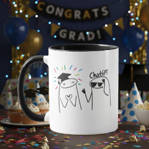 Lustige Abschlussfeier-AI-Doodle-Gestaltung Tasse