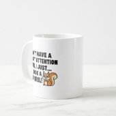 Lustige ADHD-Eichhörnchen Zitate mit kurzer Aufmer Kaffeetasse (Vorderseite Links)