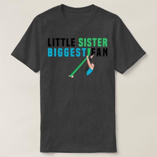 lustige Aerobics Little Sister Größter Fan Gymnast T-Shirt (Design vorne)