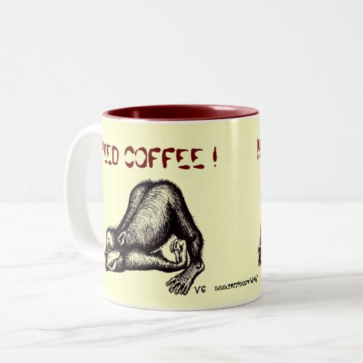 Lustige Affekaffee-Tasse Zweifarbige Tasse (Vorderseite Links)