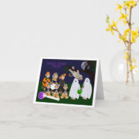 Lustige Affen-Halloween-Karte zum Falten