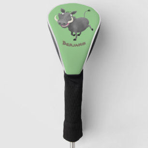 Lustige afrikanische Warzenschwein-Schwein-Cartoon Golf Headcover