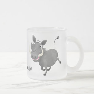 Lustige afrikanische Warzenschwein-Schweine-Cartoo Mattglastasse