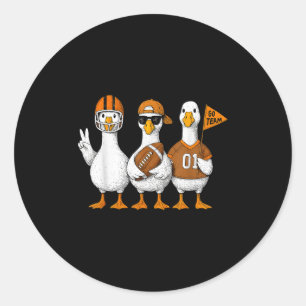 Lustige alberne Gans Enten Fußball Herbst Football Runder Aufkleber