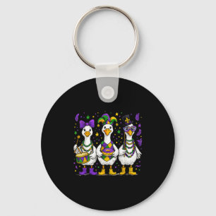 Lustige Alberne Gans Mardi Gras Lass Die Guten Zei Schlüsselanhänger