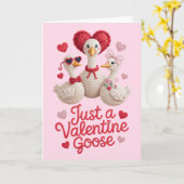 Lustige Alberne Gans Valentinstag Karte (Gelbe Blume)