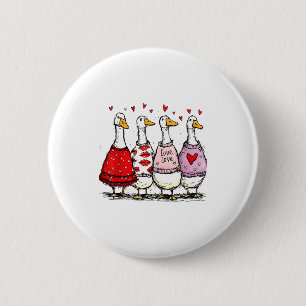Lustige alberne Gans Valentinstag Trendiger Valent Button