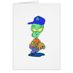 lustige Alien-Baseballspielerin