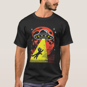 Lustige Alien-Entführung von Katzen UFO-Begegnung T-Shirt