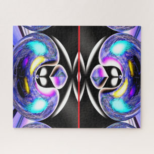 Lustige Alien-Katzen-Kunst Puzzle