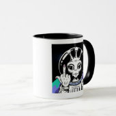 lustige Alien Keramik Akzent Tasse 11oz (VorderseiteRechts)