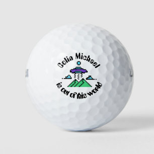 Lustige Alien-Pixel-Art Persönlicher Lustiger Witz Golfball