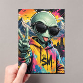 Lustige Alien-Vibes Acryleinladungen (Insitu (Handheld))