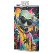 Lustige Alien-Vibes Flachmann (Links)