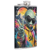 Lustige Alien-Vibes Flachmann (Rechts)