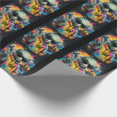 Lustige Alien-Vibes Geschenkpapier (Ecke)