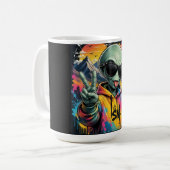 Lustige Alien-Vibes Kaffeetasse (Vorderseite Links)