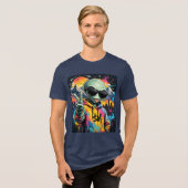Lustige Alien-Vibes Tri-Blend Shirt (Vorderseite voll)