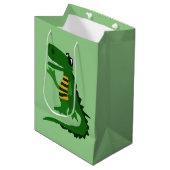 Lustige Alligatorkunst-Geschenk-Tasche Mittlere Geschenktüte (Vorderseite Schrägansicht)