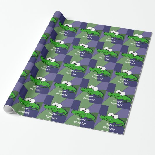 Lustige Alligatorkunst Geschenkpapier (Ungerollt)