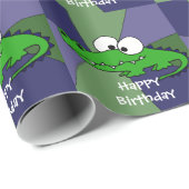 Lustige Alligatorkunst Geschenkpapier (Rolleneckpunkt)