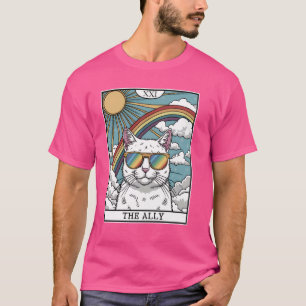 Lustige Ally Cat Sonnenbrille LGBTQ Schwul Lesbisc T-Shirt
