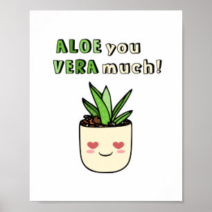 Lustige Aloe Du Vera Viel Kawaii Sukkulente Liebe Poster
