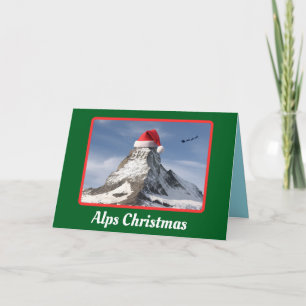 Lustige Alpen-Weihnachtsferien Karte