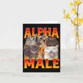 Lustige Alpha-Männchen-Katze-Kätzchen-Meme-Antik-P Karte (Gelbe Blume)