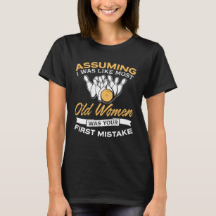 Lustige alte Frauen-Bowlings-Liebhaber T-Shirt