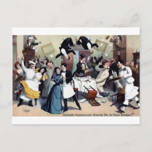 Lustige alte Hausparty Postkarte