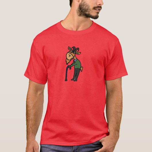Lustige alte Ziegen-ursprünglicher Kunst-Cartoon T-Shirt (Vorderseite)
